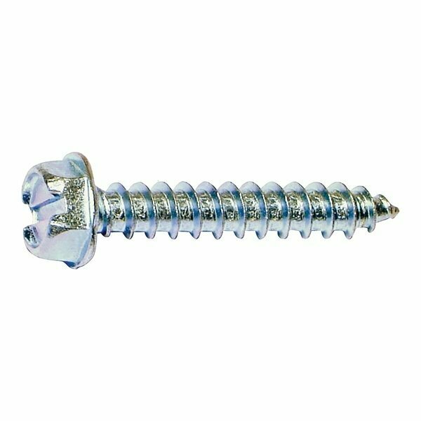 Midwest Fastener Sheet Metal Screw, #14 x 1 in, Zinc Plated Steel Hex Head Combination Hex/Slotted Drive 02957
